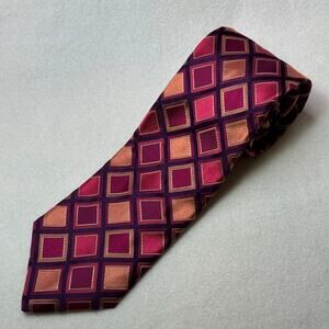 TED‎ BAKER London Mens 100% Silk 60”x3”  Necktie Designer EUC Pinks/Coral Tie